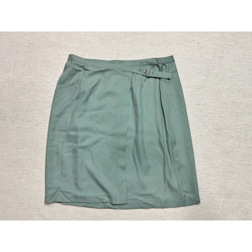 Dana B and Karen Women’s Skirt Size 10 100% Silk Green Midi Career Office Classi